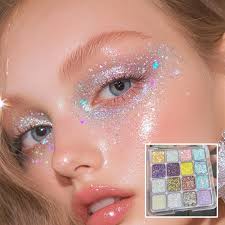 Authentic Performance Stage Makeup Eyeshadow Palette, Glue-Free Gel Glitter Eyeshadow, Self-Adhesive Sparkling Small Diamond Eyeshadow